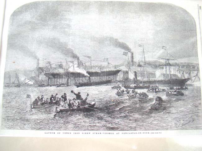 The launching of three Steam Ships at Newcastle-on-Tyne as depicted in the Illustrated London News March 22, 1856 — image 2